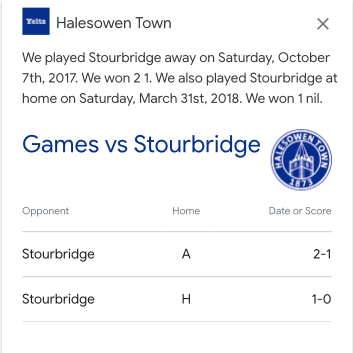 Screenshot of Google Assistant answer