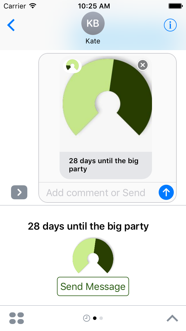 Count The Days left iMessage app screenshot Count The Days left iMessage app screenshot