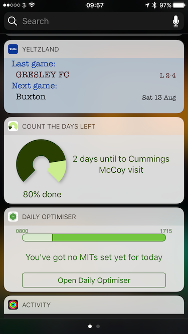 iOS10 Today widget iOS10 Today widget